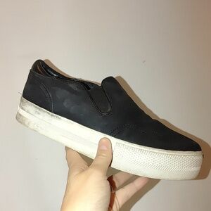 Ash Shoes Jungle Leather Slip-on Platform Sneaker Black 39 Distressed Casual‎